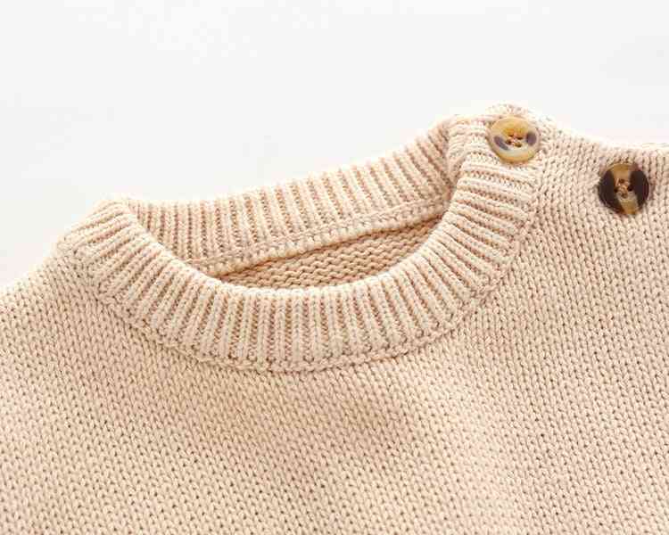 Pull tricoté en coton d'hiver pour bébé, barboteuse décontractée