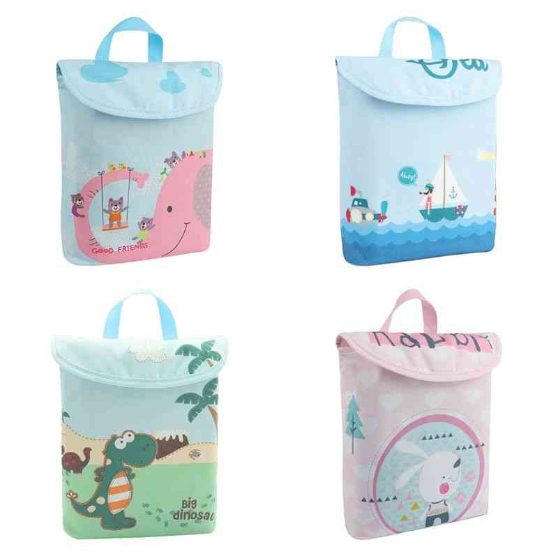 Double Layer Infant Diapers Storage Bag, Waterproof, Portable Nappies Organizer