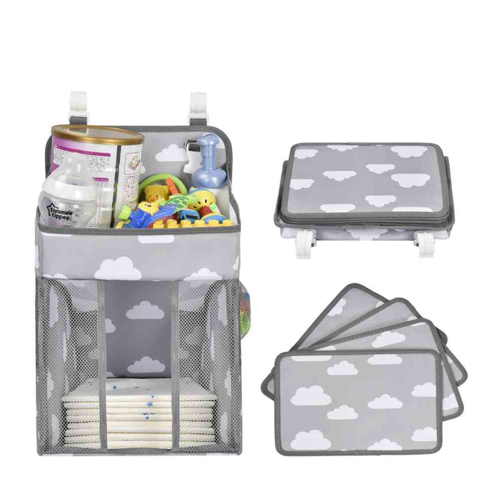 Baby Crib Hanging Storage Bag, Diaper Nappy Organizer Infant Essentials Bedding Sets