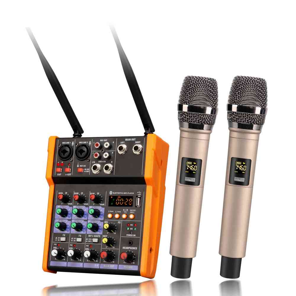 Usb Record Effect Audio Mixer With Built Wireless Microphone