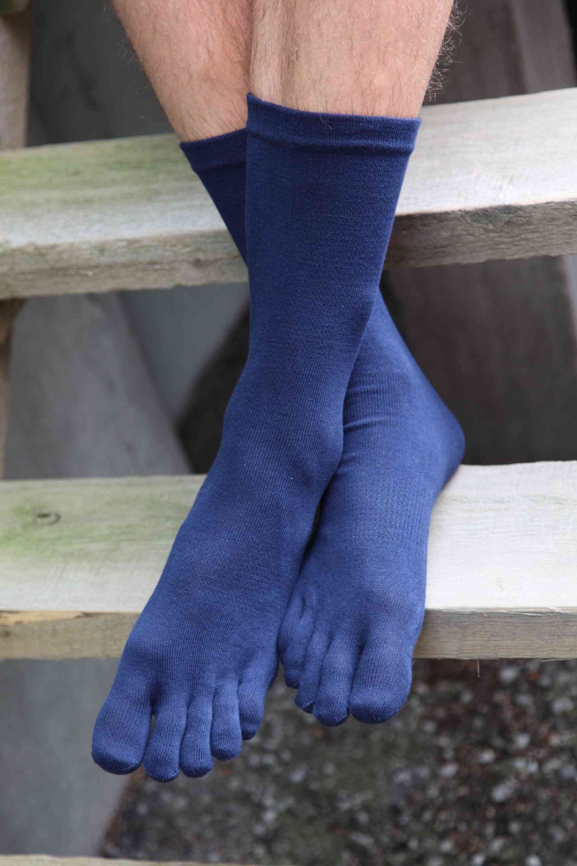 сини памучни чорапи за мъже