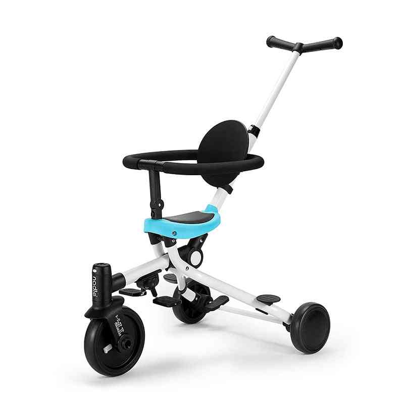 Hand Push Tricycle, Foldable Lightweight Two-way Baby Stroller