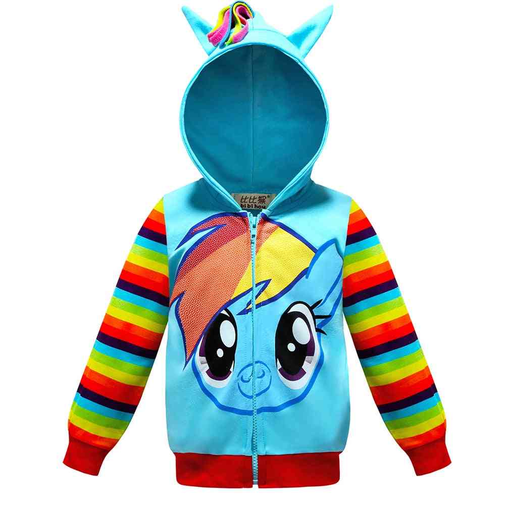 Moj mali poli- rainbow dash pulover s kapuco, poni jakna za,