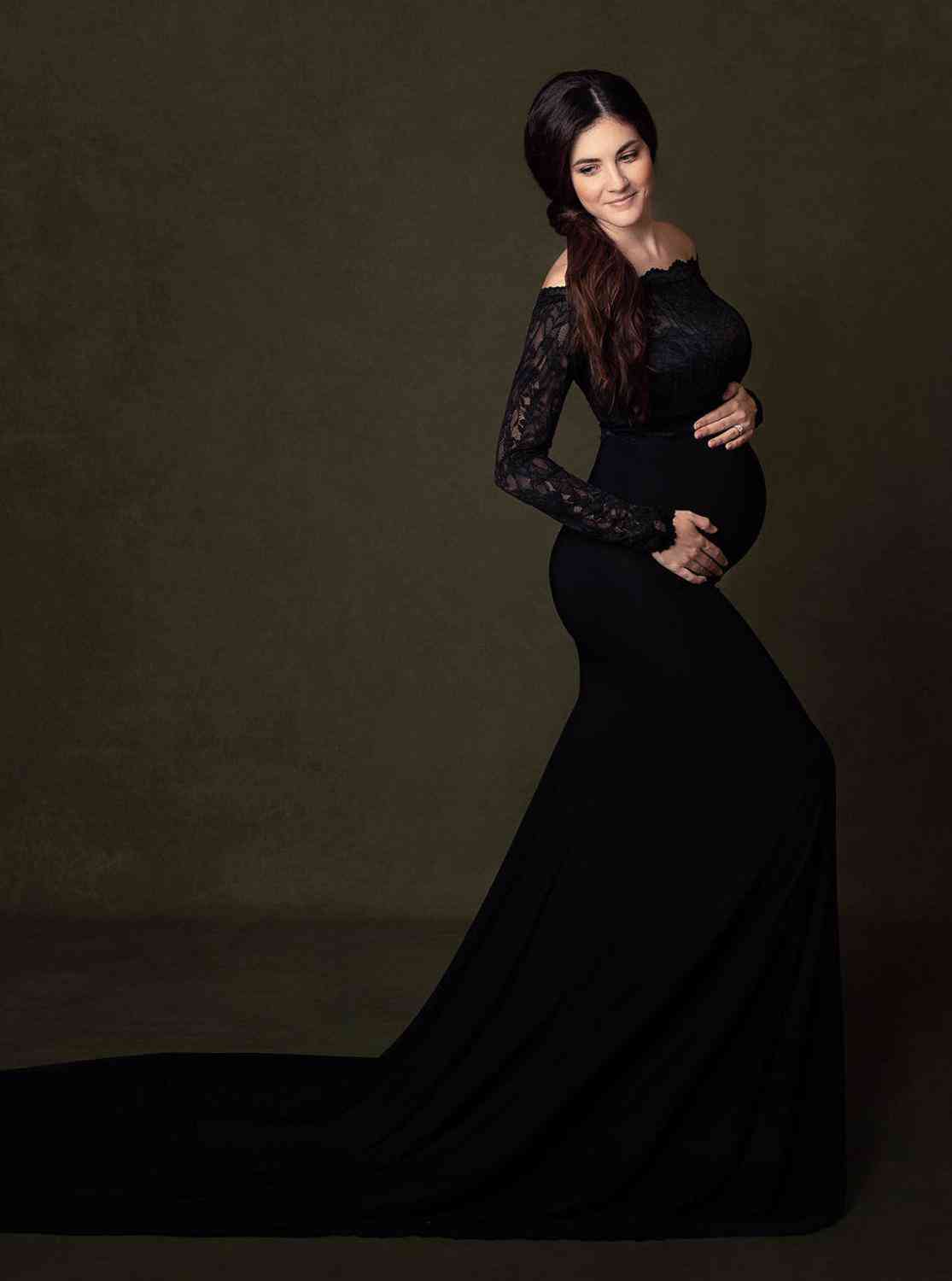 Maternity Photography Props, Lace Maxi Gown Dress