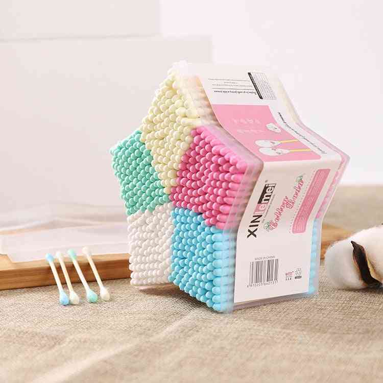 500pcs Ear Buds Cotton Swab Stick, Baby Cleaning Tools New Hot Selling Cosmetic Makeup