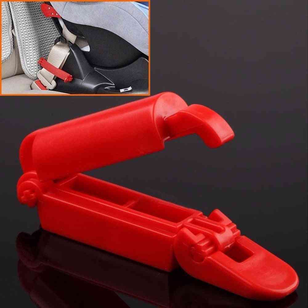 Car Safety Belt Red Buckle Lock, Fixed Non-slip Strap Clamp Clip