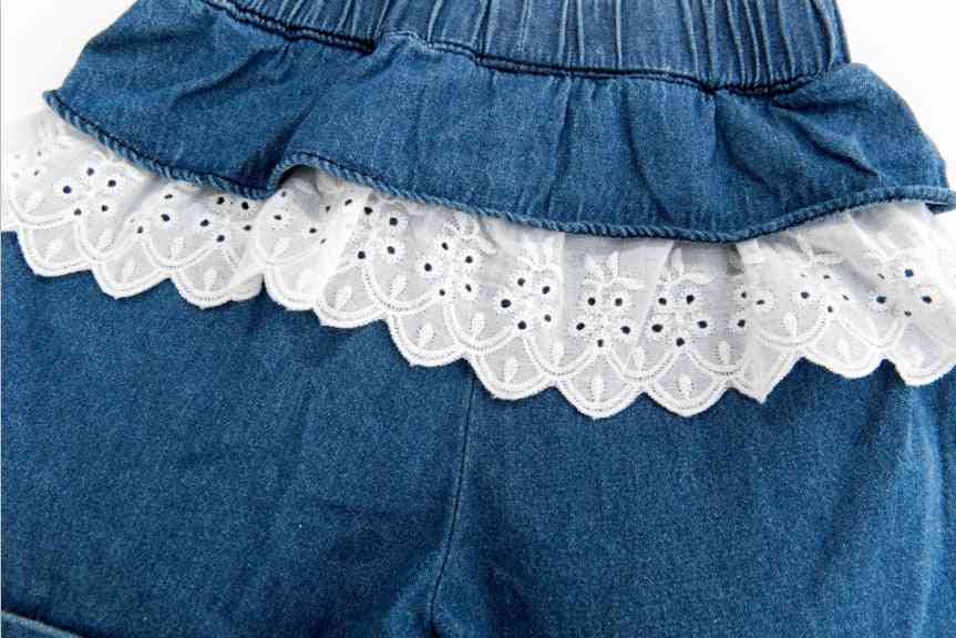 Dievčenské čipkované vrecko so širokou nohavicou krátke