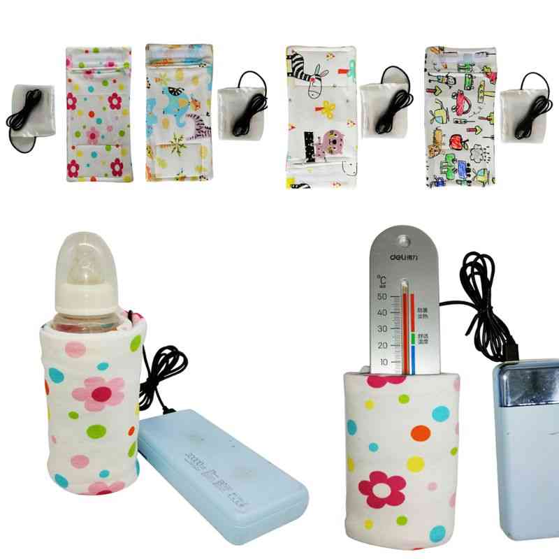 Usb Charging- Portable Outdoor, Milk Feeding Bottle, Heated Cover For Baby