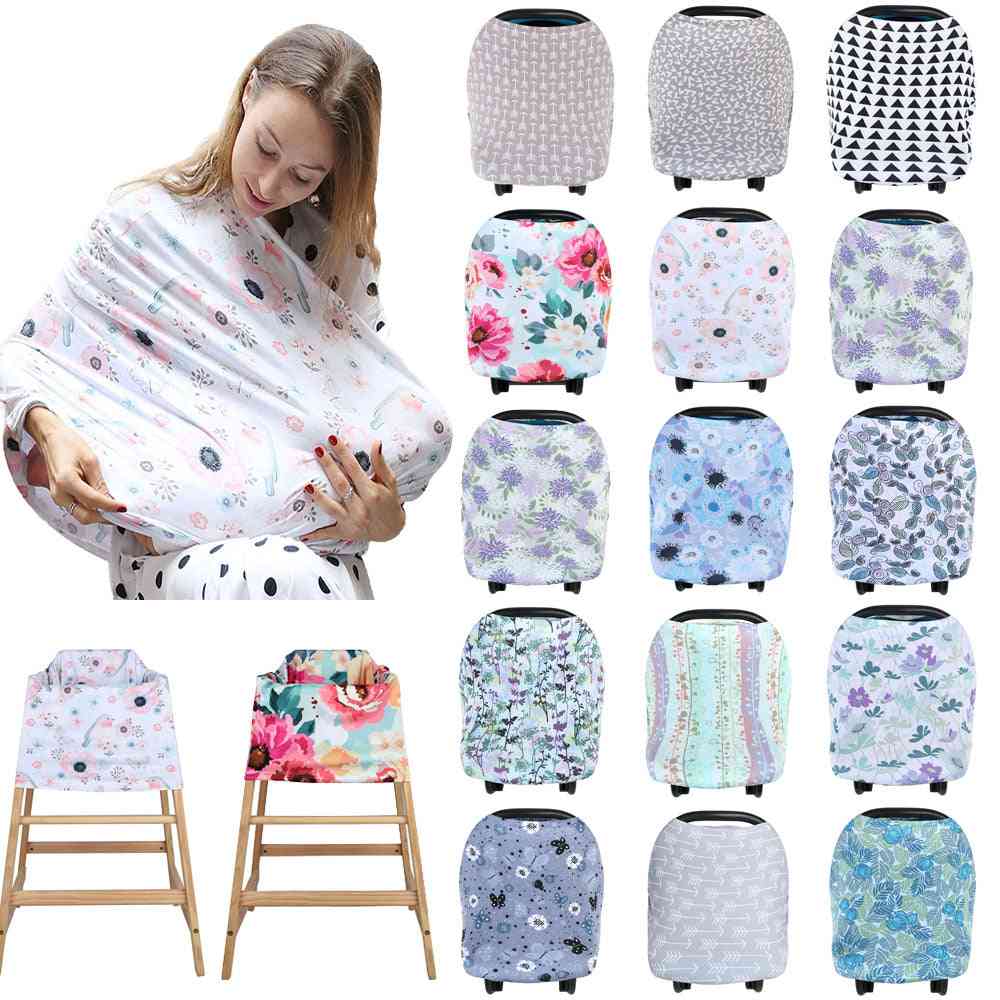 Multifunctional- 5-in-1 Baby Breastfeeding, Car Seat Canopy Cover