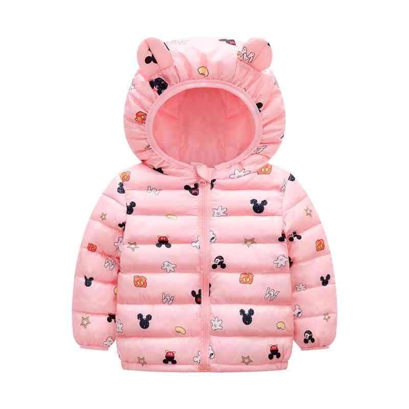 Novorozenecká zimní kojenecká bunda s kapucí, batolecí kabátky králičí uši