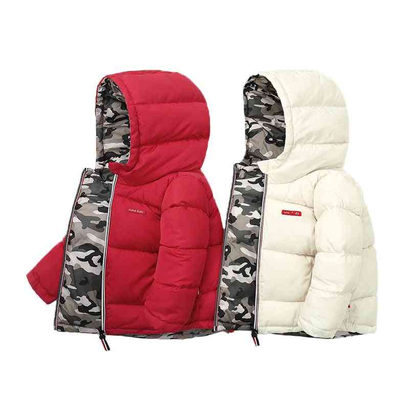 Zimska puhasta bombažna jakna, dekliška oblačila za nošenje na obeh straneh