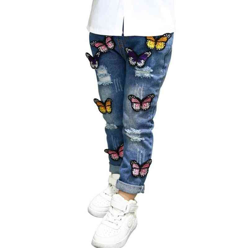 Butterfly ripped, skinny casual, denim jeansbukser for
