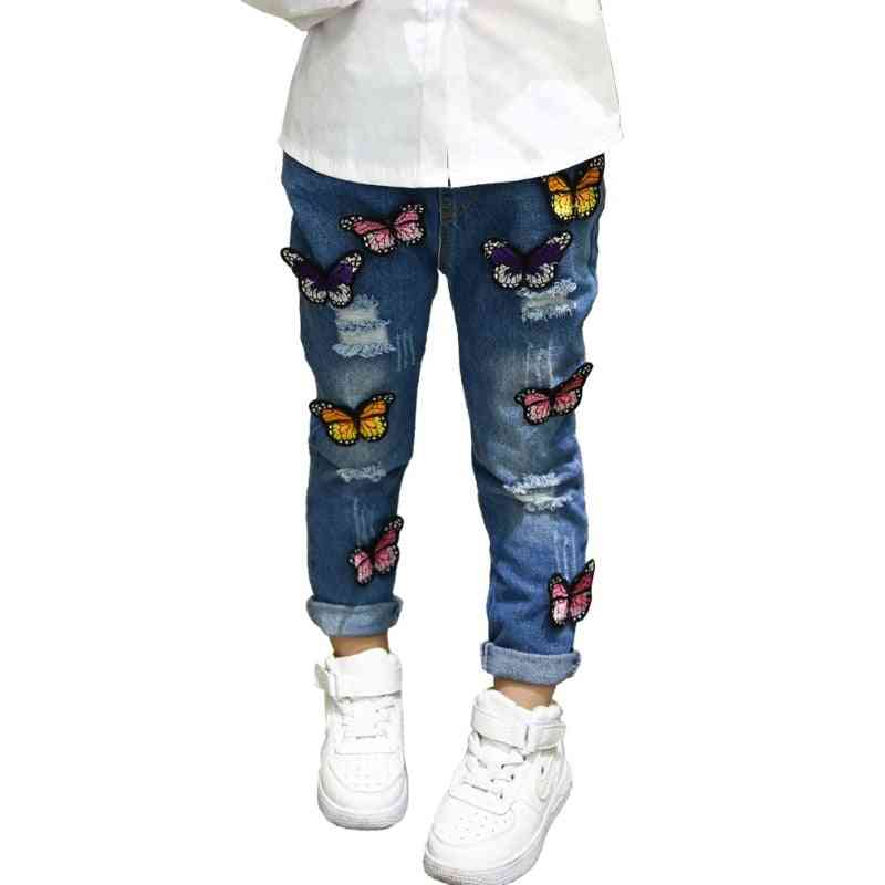 Butterfly ripped, skinny casual, denim jeansbukser for