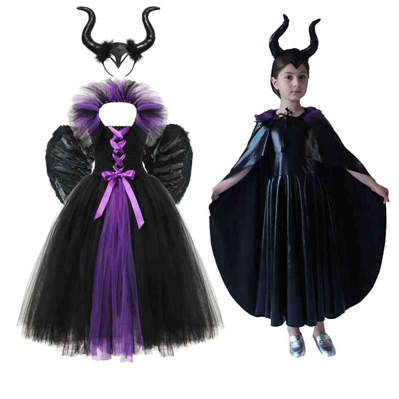 Robe tutu de reine maléfique, costume de cosplay de sorcière maléfique pour fille