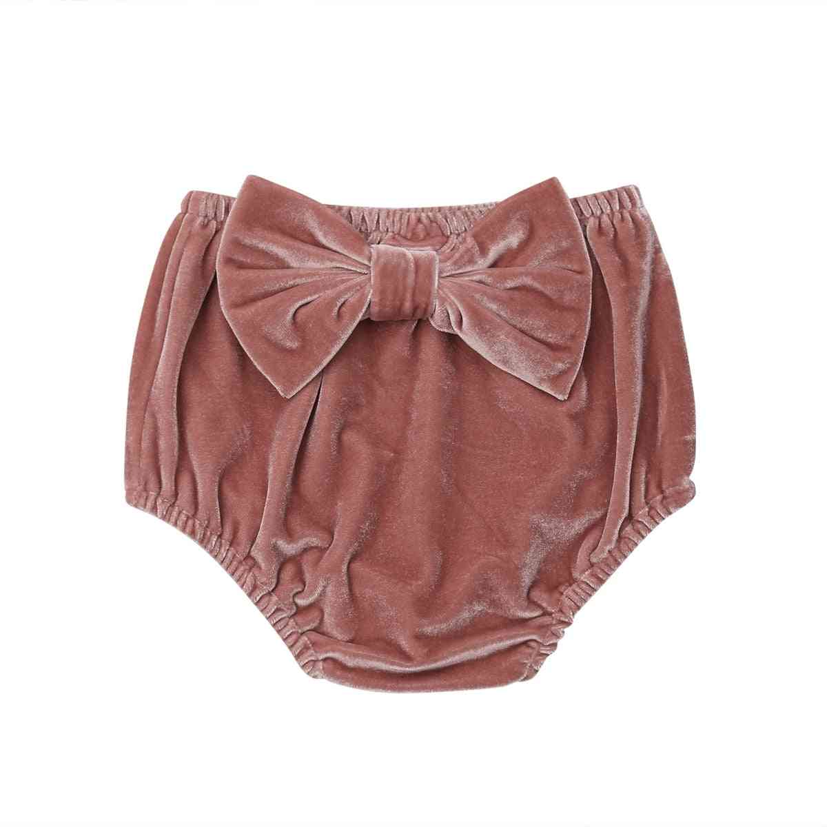 Fløyelsshorts, prinsessebuebukse, bleietrekk til shorts til jentebaby