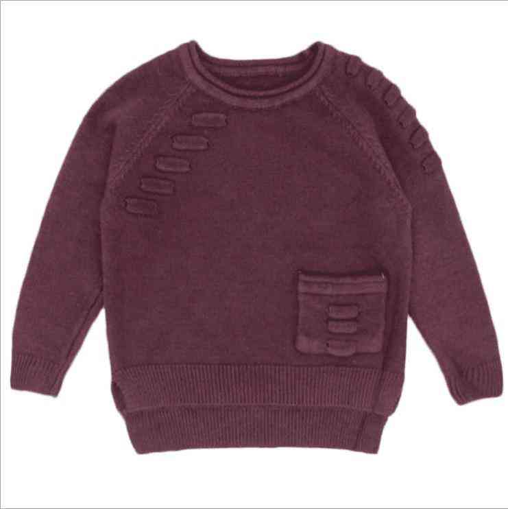 Autumn & Winter Solid Sweaters Knitted Pullover Kids Outerwear