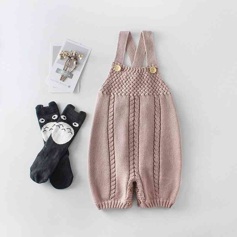 Spring Knitted Baby Rompers Clothes, Overalls Woolen Jumpsuit Baby Bib Pants