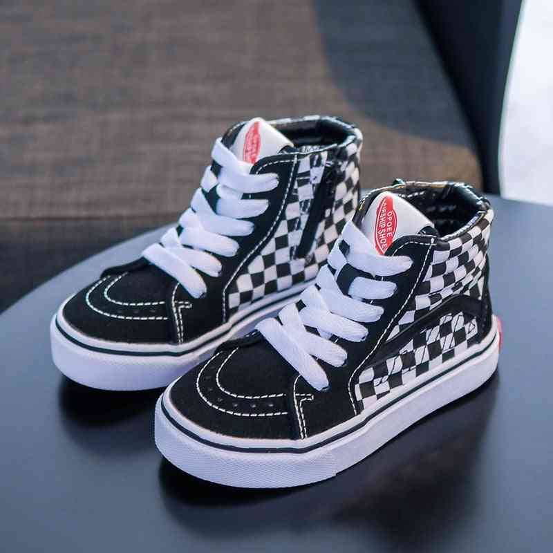 Classical Lattice, Board Embroidered Shoes For Boy
