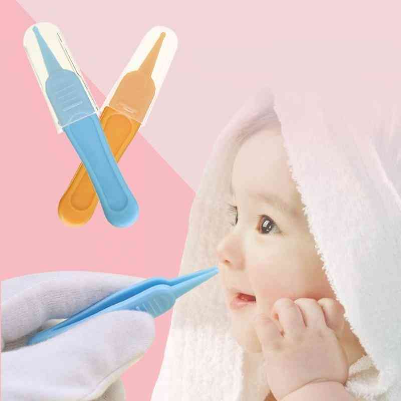 Naso dell'orecchio, pulitore per pinzette di plastica per ombelico, pinzette per rimuovere il bambino