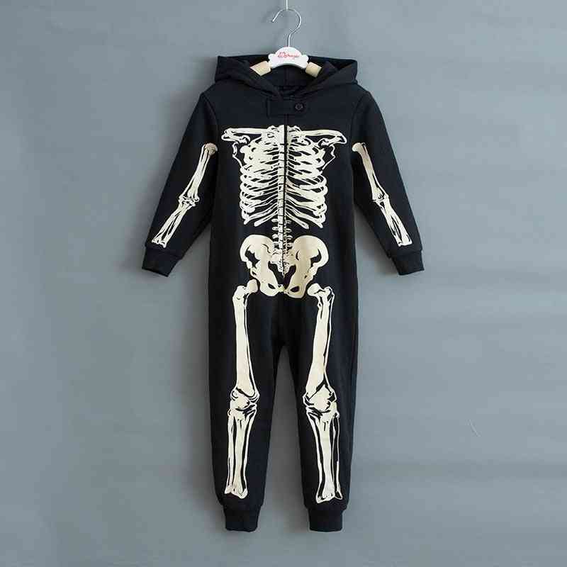 Autumn Winter- Skeleton Overalls Jumpsuit Pajamas, Halloween Costumes
