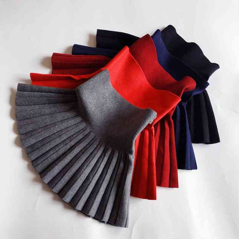 Pleated Wool Blend Knit Philabeg Tutu Skirts For