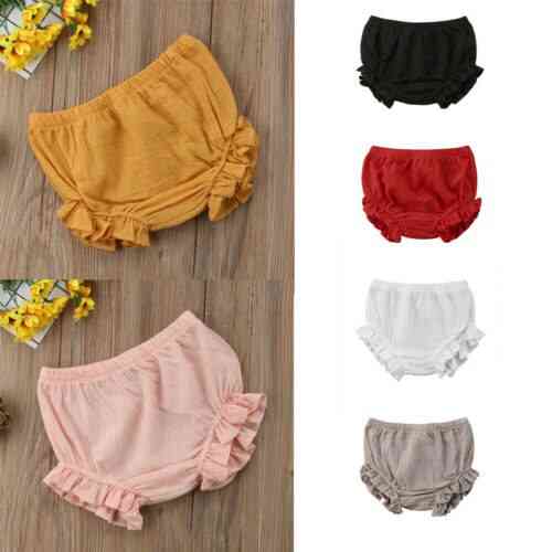 Toddler Infant Baby Kids Ruffles Shorts Bottoms Solid Pp Bloomers Cotton Nappy Diaper Covers