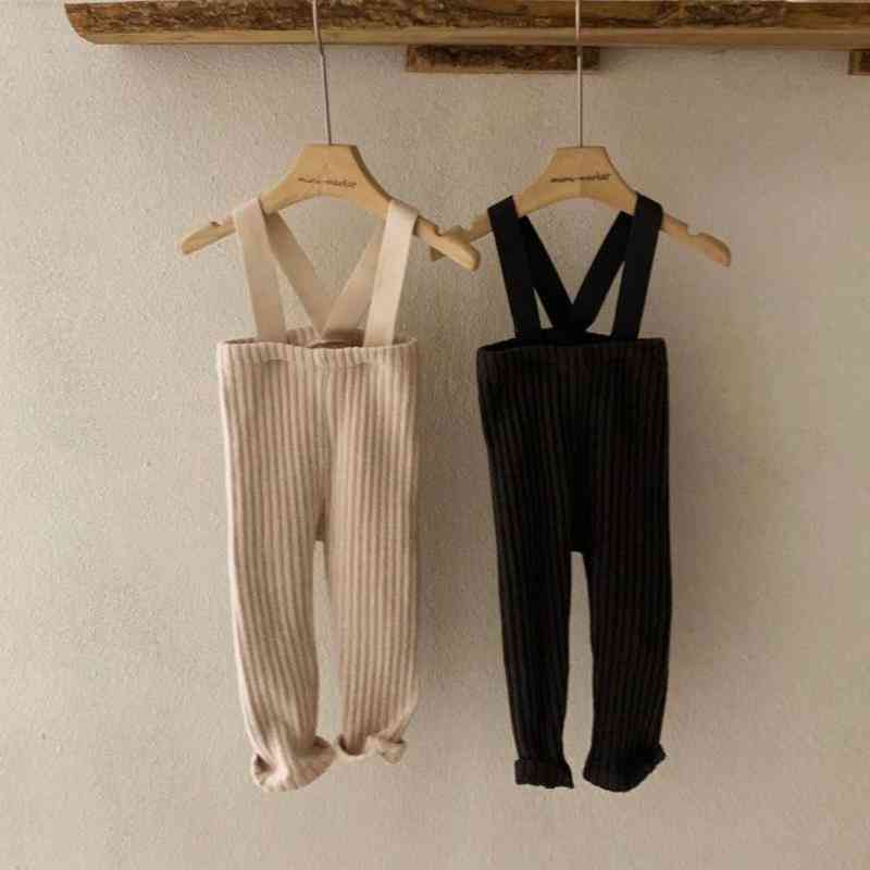 Cotton Overalls Solid Legging With Strap Baby Pants