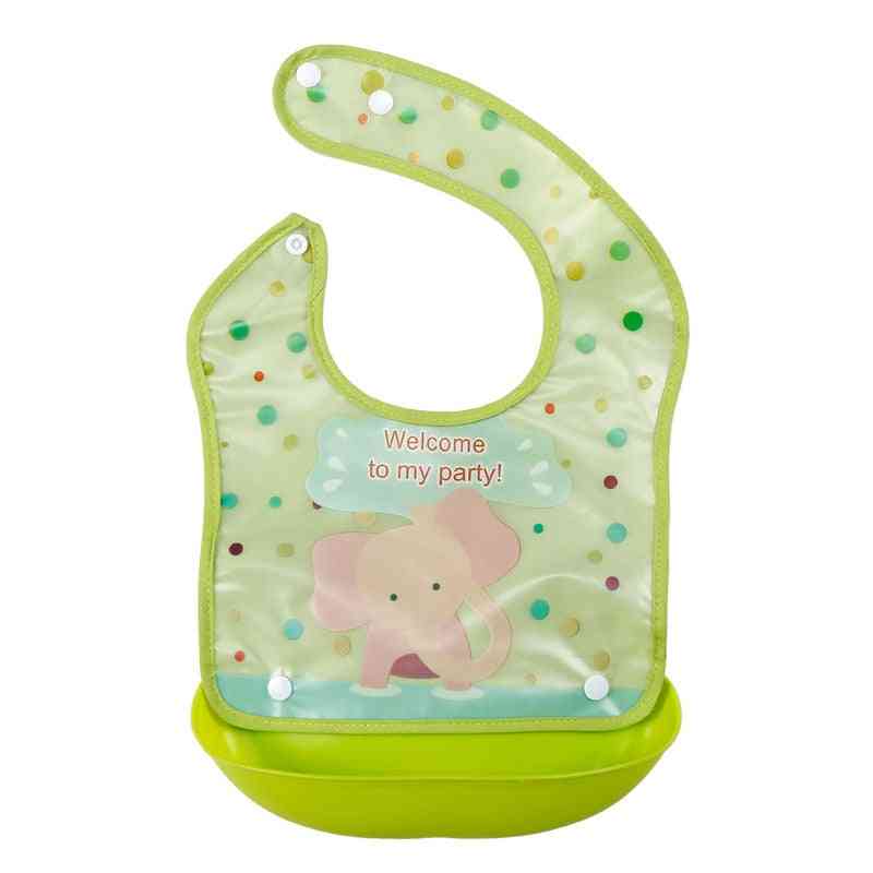 Waterproof Baby Bibs Silicone Feeding /saliva Towel Cartoon Aprons