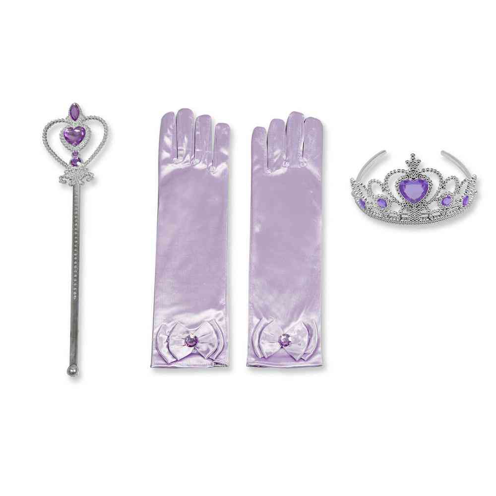 Princezná párty- cosplay kráľovná, čarovná palička, diadémové rukavice, súprava do vlasov s parochňou
