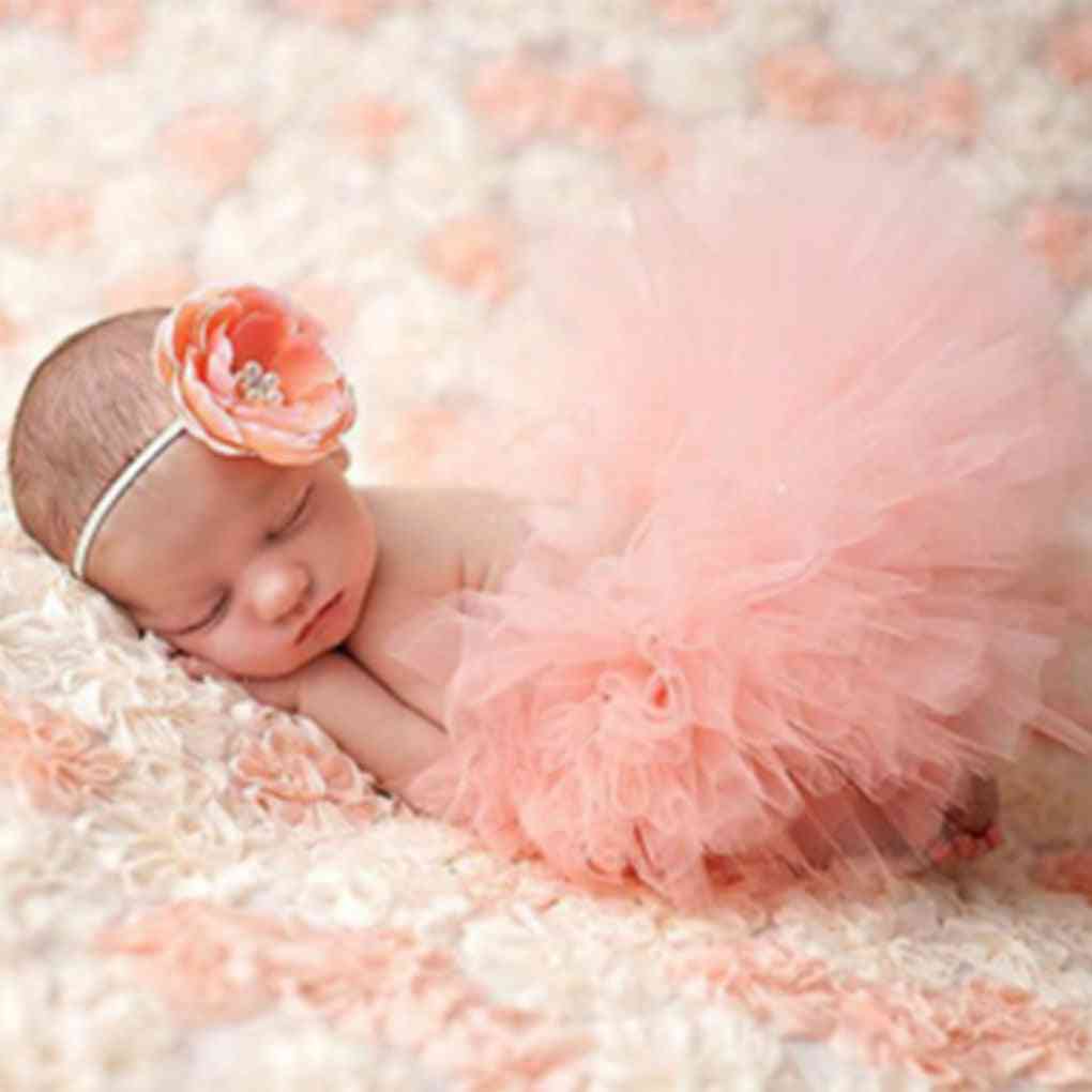 Fotografi rekvisita- princess tutu kjol, pannband foto för baby