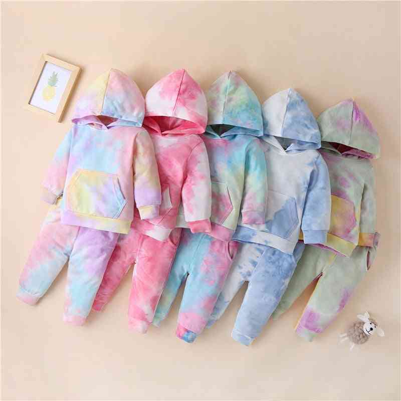 Newborn Infant Baby Hoodies,/girls Long Sleeve Tie Dye Print Tracksuits