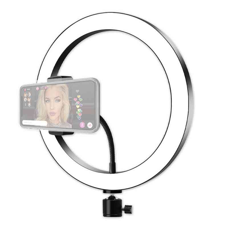 Large Led Ring Light For Camera, Selfie Lamp, Makeup Photographic Lighting, Phone Holder With Tripod Stand