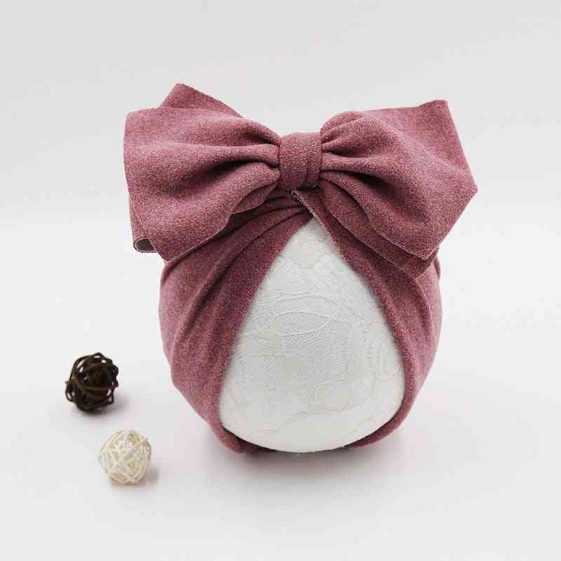 Cotton Beanie Top, Bow Knot, Photography Props, Turban Cap For Baby