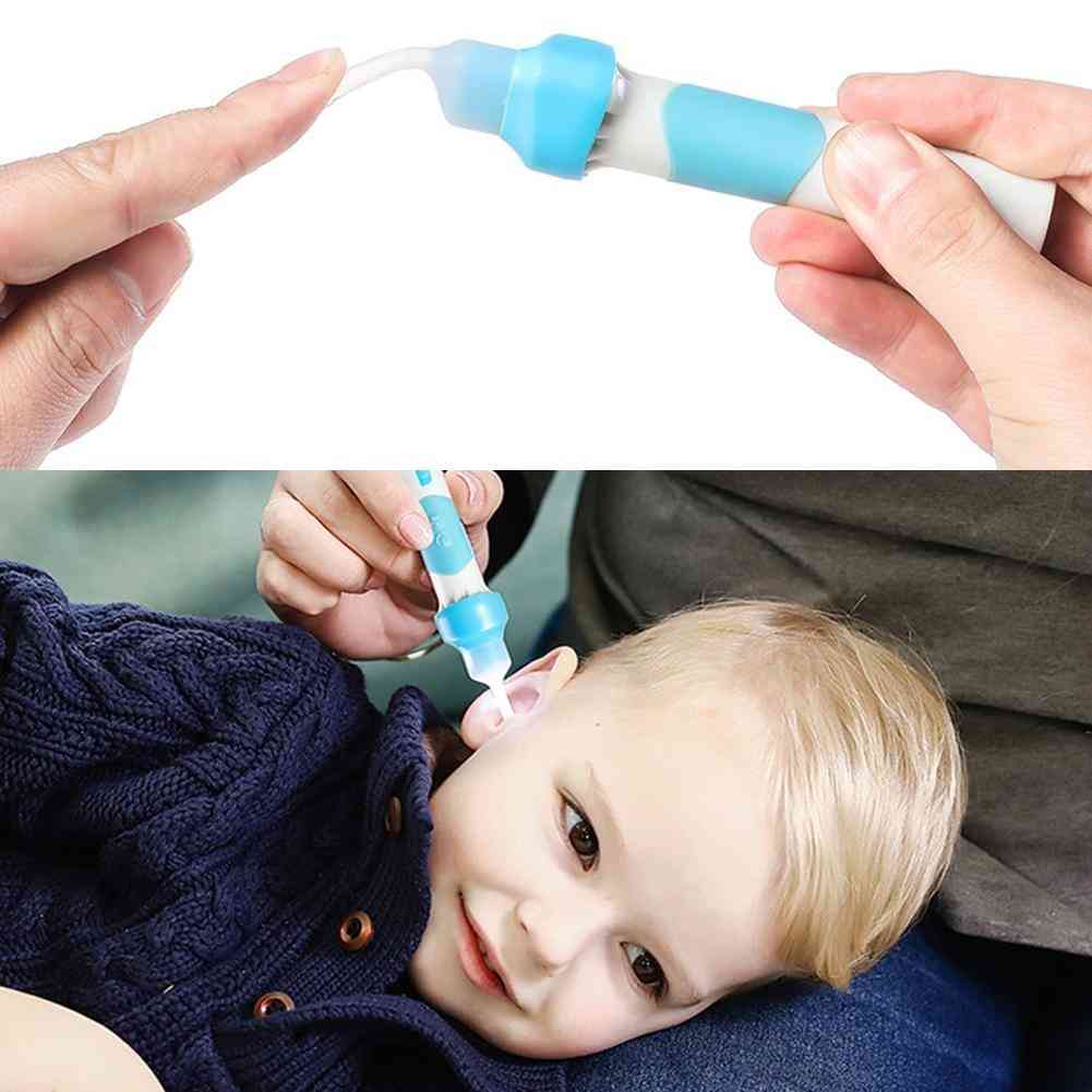 Children Led Pocket Ear Cleaner, Ear-pick Kit Removal Kit Soft Ear Wax Cleaner (blue)