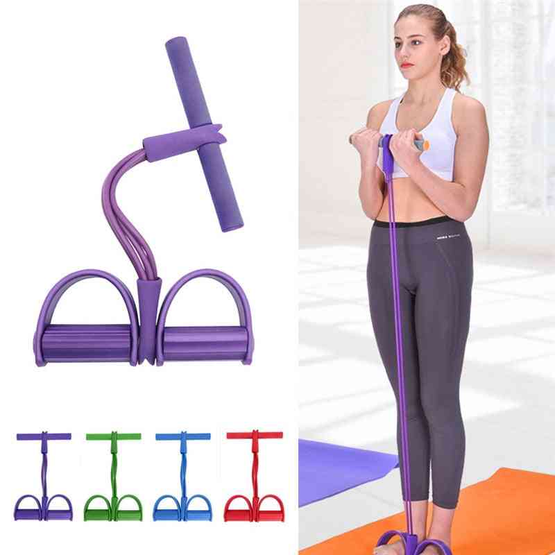 Fitness Gum 4 Tube Latex Pedal Exerciser Sit-up Pull Rope Expander Elastic Band