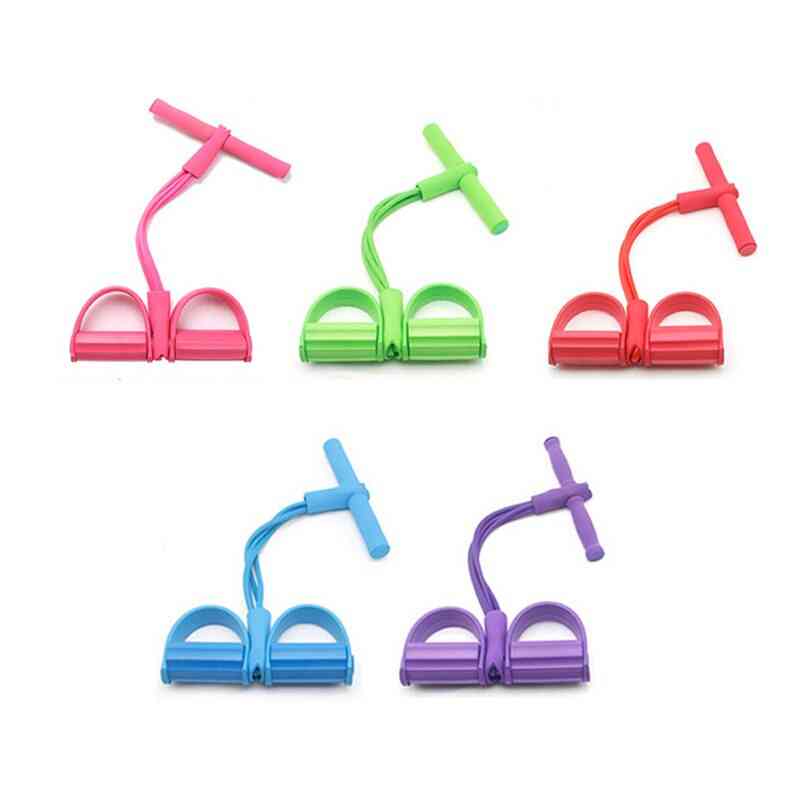 Fitness Gum 4 Tube Latex Pedal Exerciser Sit-up Pull Rope Expander Elastic Band