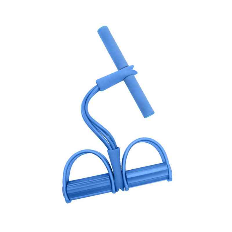 Fitness guma 4 tubusový latexový pedál cvičenec sit-up ťah lana expandér elastický pás