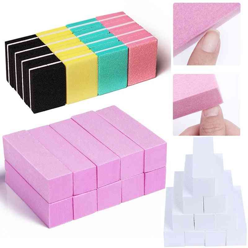 Mini Sponge Nail File Colorful Sanding Buffer Uv Gel Polish Set