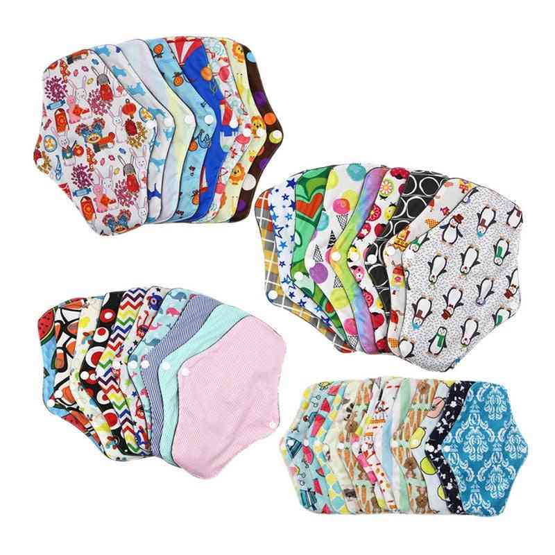 Lady Reusable Cloth Pads With Bamboo Cotton Inner Day Night Menstrual Sanitary Anti-side Leakage