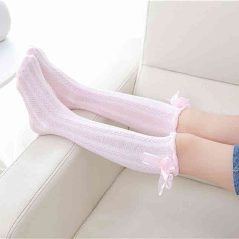 Dívčí bavlněné luk dekorace teplejší ponožky