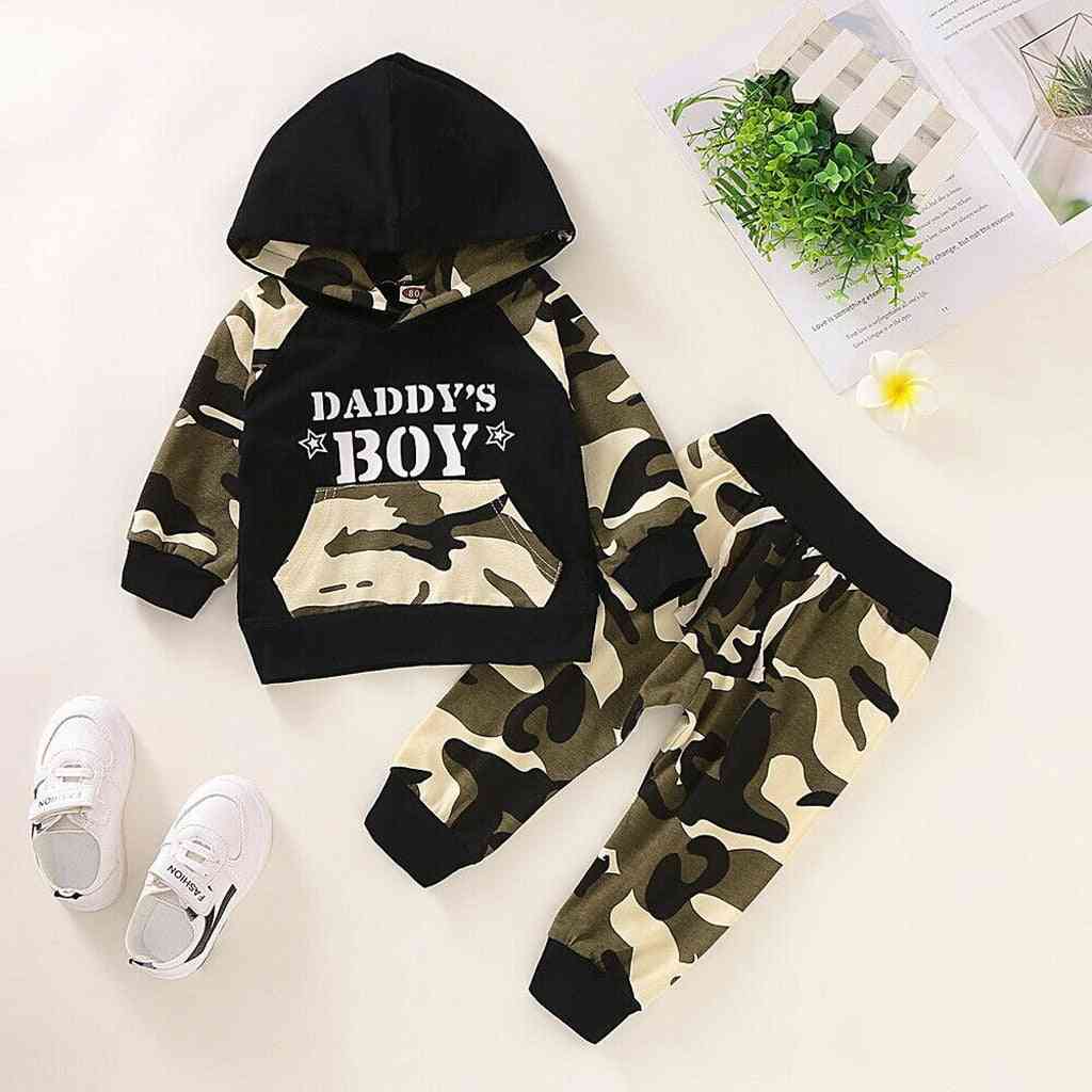 Baby Boy Letter Hoodie Outfits Tops & Pants Set