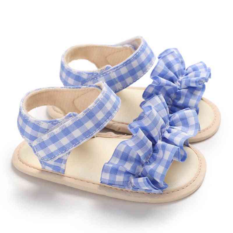 Newborn Baby Girl Princess Floral Shoes, Soft Crib Walkers Sandals