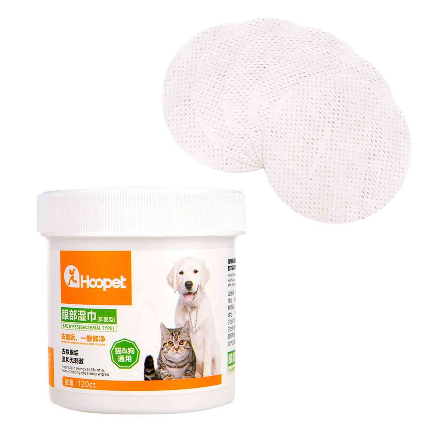 120pcs Pet Dog Cleaning Pads Facial Paper Towels Eye Wet Wipes