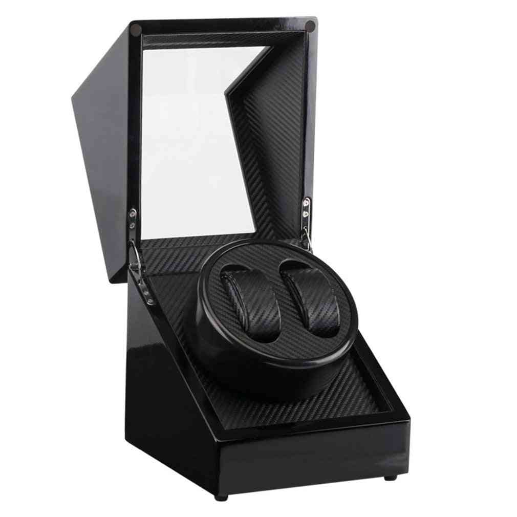 Wooden Lacquer Piano, Carbon Fiber Double Watch Winder Box, Quiet Motor Storage Display Case For Watches