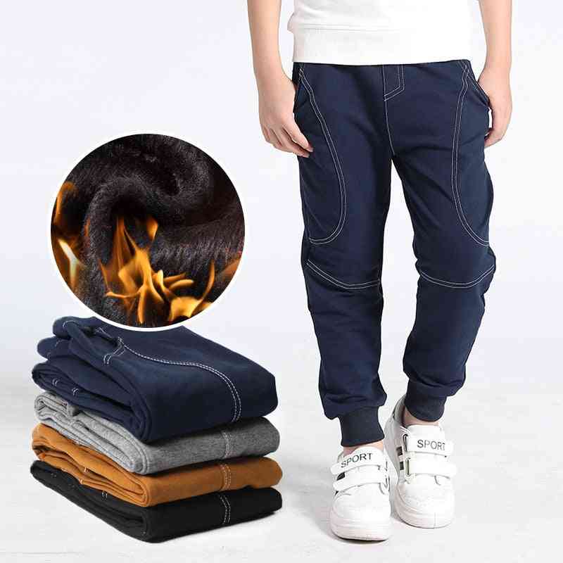 Winter Warm Thick Cotton Pockets Fleece Lined Pants For