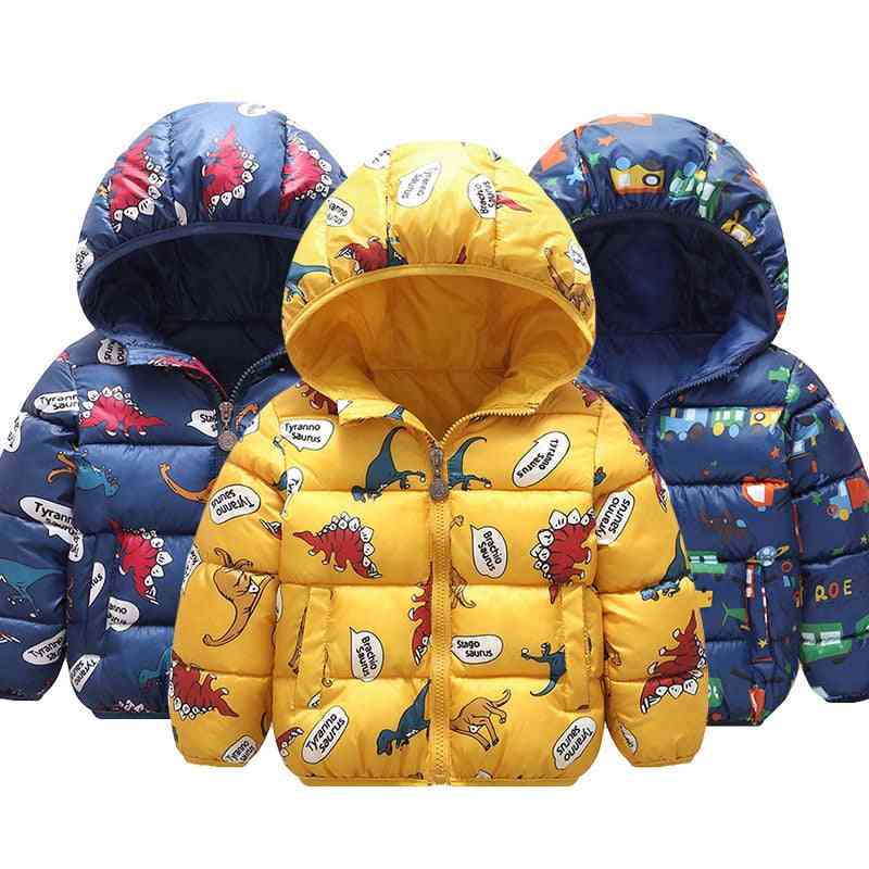 Otroške otroške jakne, jesenske, zimske in tople debel plašč s kapuco