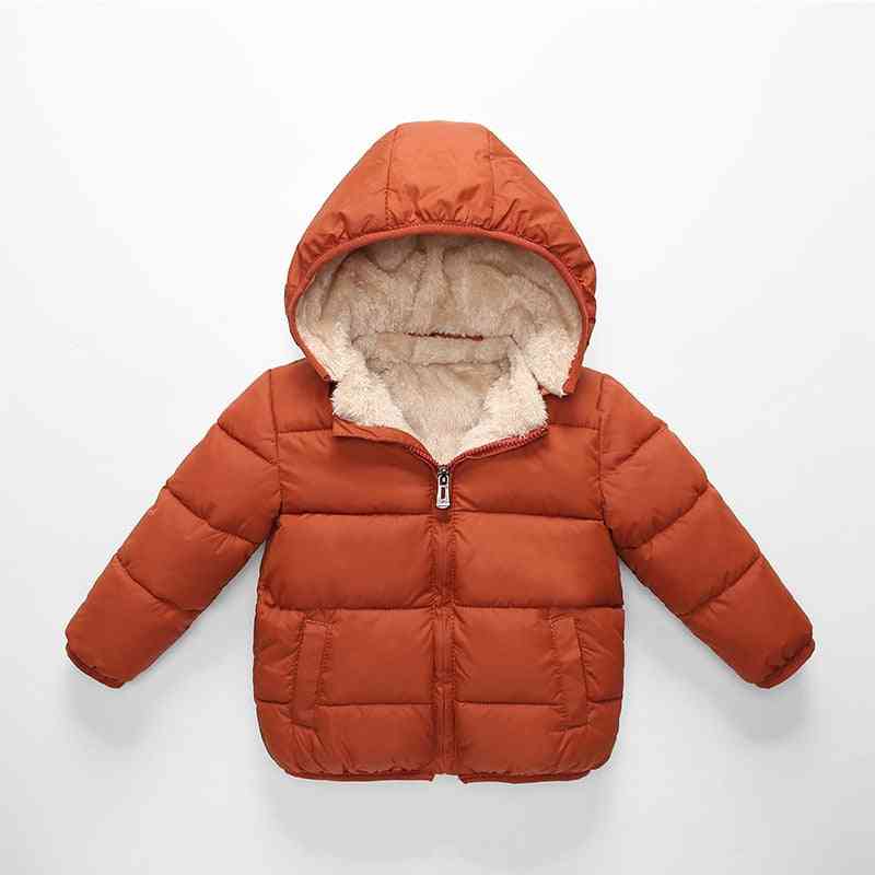 Zimné detské bundy, čiapka odnímateľná fleece super mäkký teplý kabát