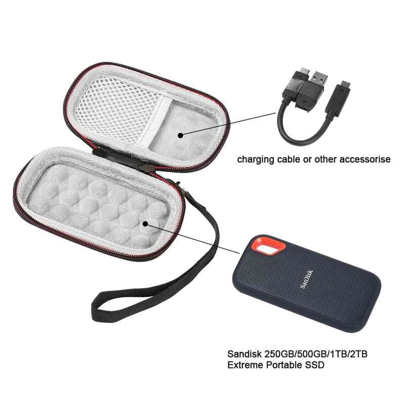 New Hard Case For Sandisk , Extreme Portable Ssd Sdssd Carrying Storage Bag