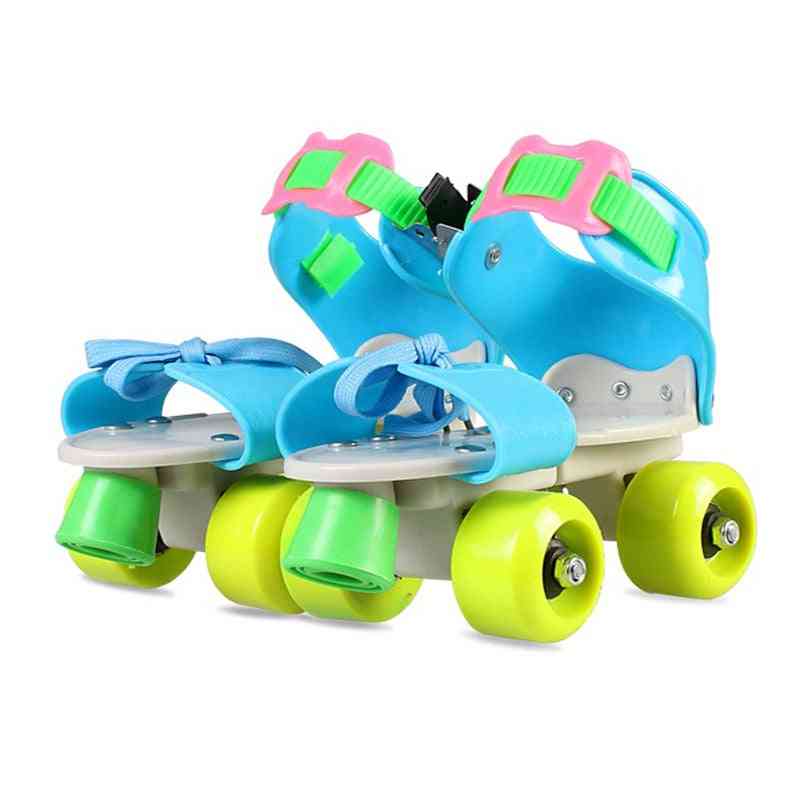 Children Double Row 4 Wheel Skating Shoes