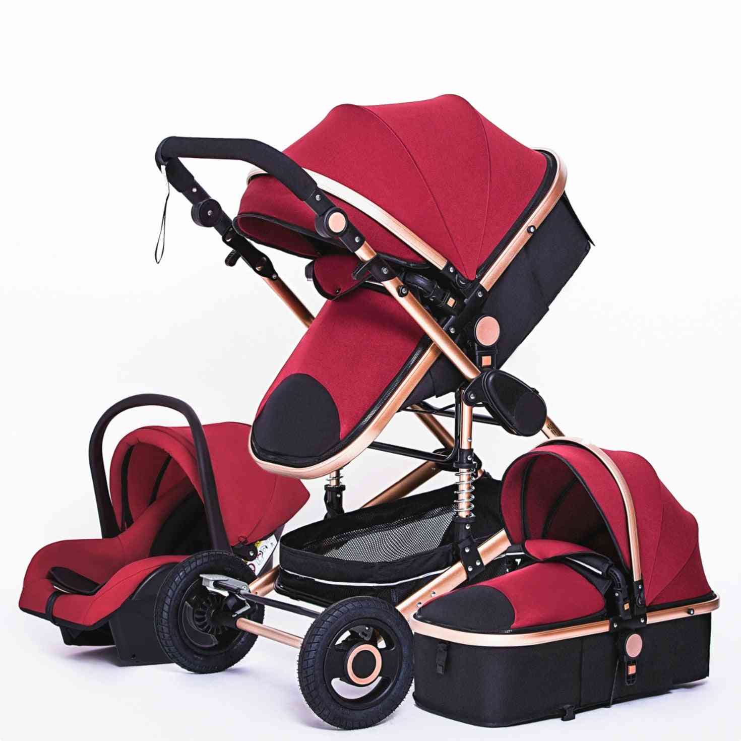 High Landscape Baby Stroller 3 In 1 With Car Seat Strollers
